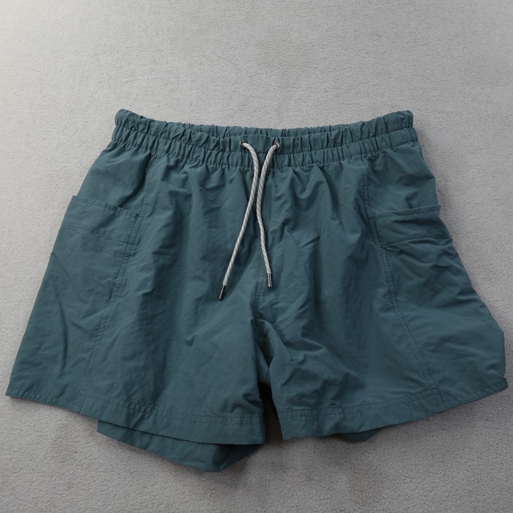 Vuori Isla Baggie Shorts Womens M Teal Stretch Drawstring Hiking VW3014